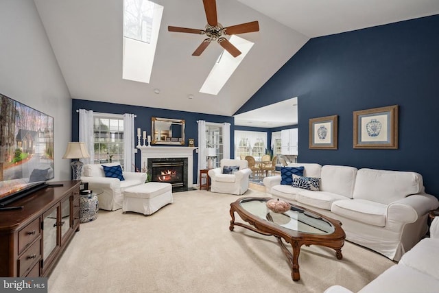 604 Mt Pleasant Dr, Locust Grove, VA 22508 - living area with a wealth of natural light, a fireplace, a ceiling fan, and high vaulted ceiling