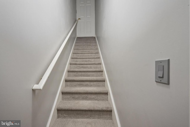 604 Mt Pleasant Dr, Locust Grove, VA 22508 - stairway with baseboards and carpet flooring