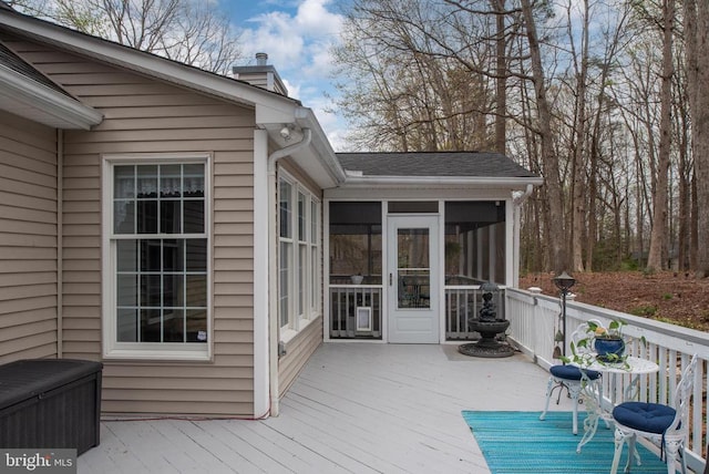 604 Mt Pleasant Dr, Locust Grove, VA 22508 - wooden deck featuring a sunroom