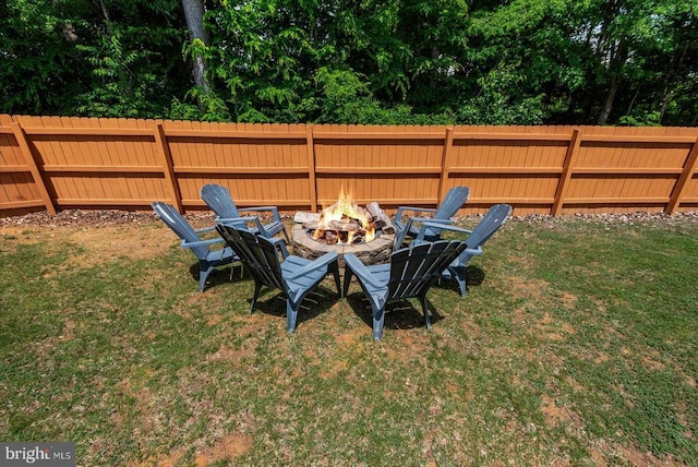 6915 Yeoman Ct, Fredericksburg, VA 22407 - view of yard featuring an outdoor fire pit