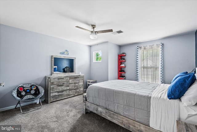 6915 Yeoman Ct, Fredericksburg, VA 22407 - carpeted bedroom featuring a ceiling fan