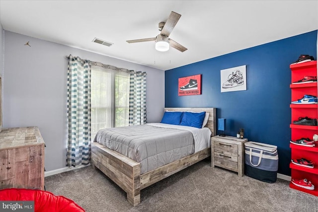 6915 Yeoman Ct, Fredericksburg, VA 22407 - carpeted bedroom with ceiling fan and baseboards