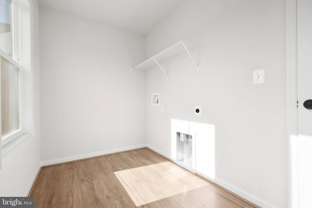 1 Blakely St, Fredericksburg, VA 22408 - laundry room featuring hookup for a washing machine, wood finished floors, electric dryer hookup, and baseboards