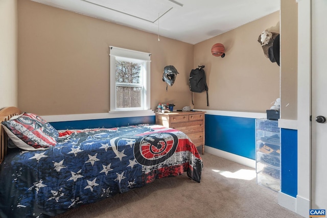 1481 Red Bird Dr, Stanardsville, VA 22973 - carpeted bedroom featuring attic access