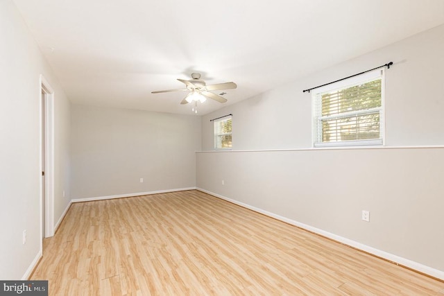7001 Aspen Ln, Spotsylvania, VA 22551 - spare room featuring light wood finished floors, a ceiling fan, and baseboards