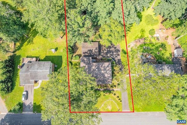 411 Westmoreland Ct, Charlottesville, VA 22901 - aerial overview of property's location with property parcel outlined