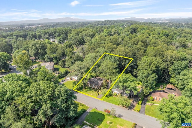 411 Westmoreland Ct, Charlottesville, VA 22901 - aerial view of property's location with a forest and property boundaries highlighted