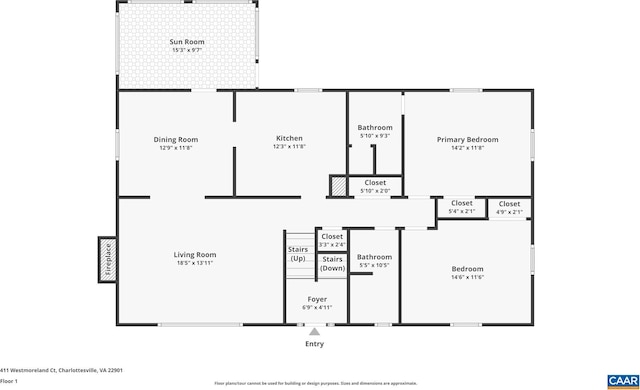 411 Westmoreland Ct, Charlottesville, VA 22901 - view of room layout