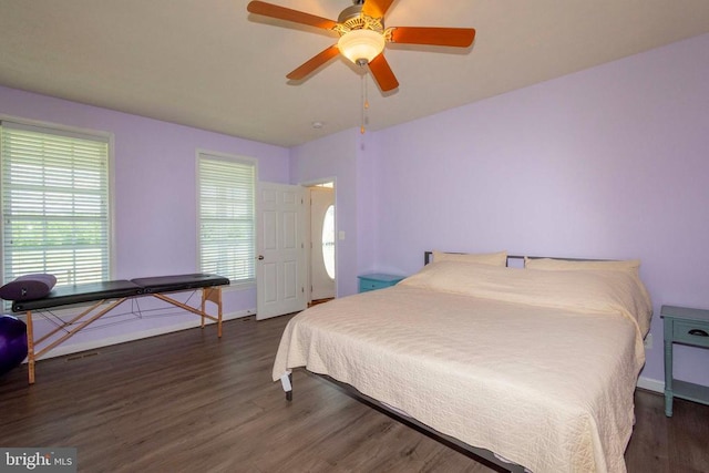 7204 Morris Rd, Spotsylvania, VA 22551 - bedroom with wood finished floors, a ceiling fan, and baseboards