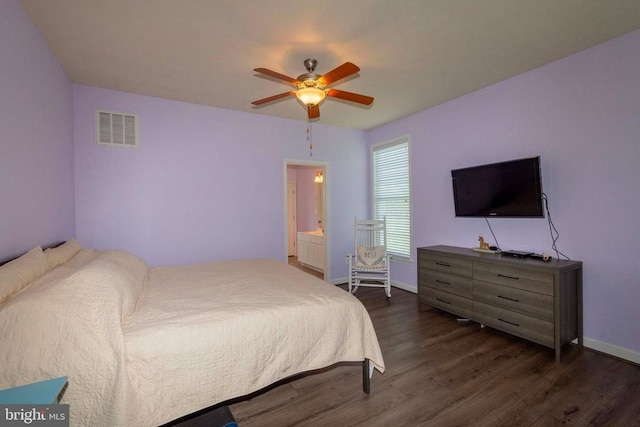 7204 Morris Rd, Spotsylvania, VA 22551 - bedroom featuring dark wood-style floors, baseboards, and a ceiling fan