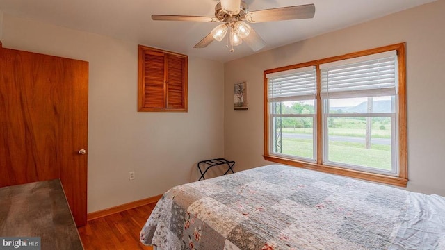 909 Mill Creek Rd, Luray, VA 22835 - bedroom with a ceiling fan, wood finished floors, and baseboards
