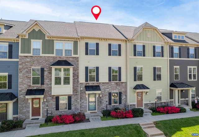 915 Flat Waters Ln, Charlottesville, VA 22911 - townhome / multi-family property with board and batten siding and stone siding