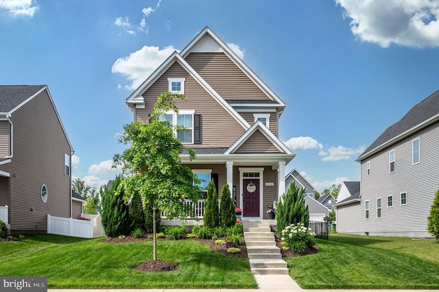 view of front of home with covered porch