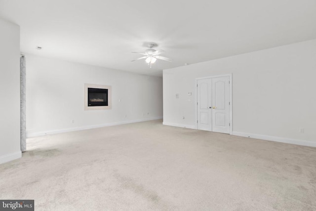 3714 Fairways Ct, Fredericksburg, VA 22408 - spare room featuring a ceiling fan, carpet flooring, and a fireplace