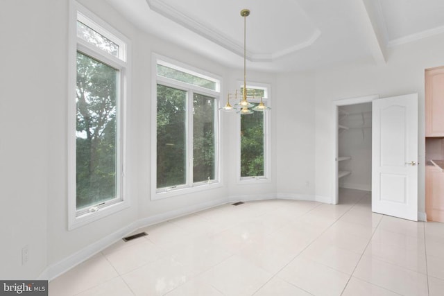 3714 Fairways Ct, Fredericksburg, VA 22408 - unfurnished dining area with light tile patterned flooring and crown molding