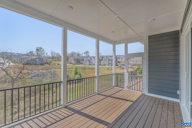 36 Mary Jackson Ct, Charlottesville, VA 22902 - unfurnished sunroom featuring a residential view