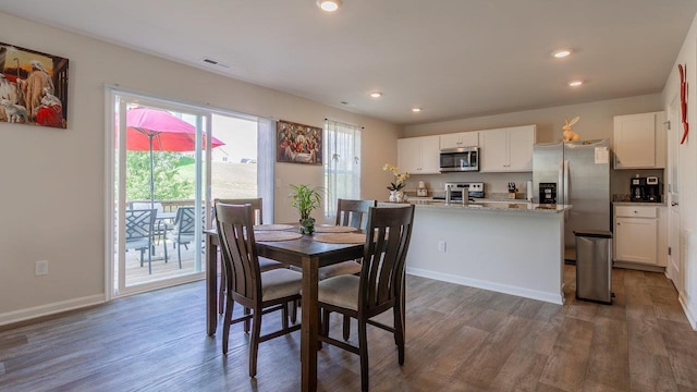 306 Coyote Run, Broadway, VA 22815 - dining space with wood finished floors, recessed lighting, and baseboards