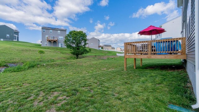306 Coyote Run, Broadway, VA 22815 - view of green lawn featuring a wooden deck