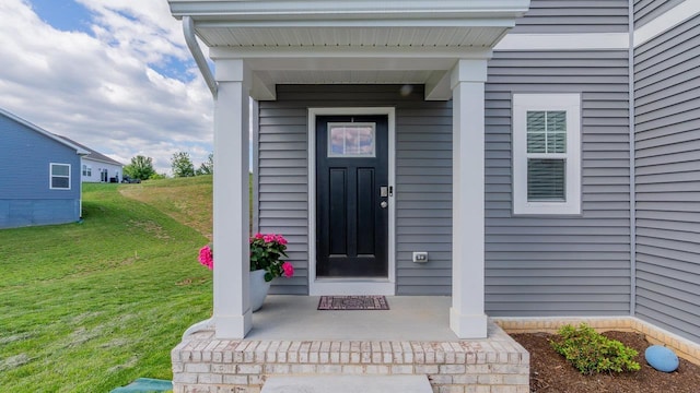 306 Coyote Run, Broadway, VA 22815 - view of exterior entry featuring a yard