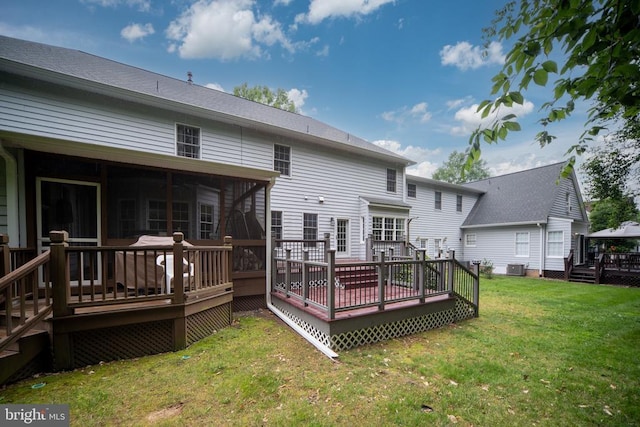 3910 Corbin Hall Ln, Fredericksburg, VA 22408 - back of house featuring a wooden deck and a yard