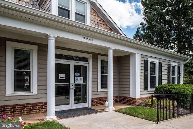 3910 Corbin Hall Ln, Fredericksburg, VA 22408 - entrance to property featuring french doors and covered porch