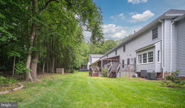 3910 Corbin Hall Ln, Fredericksburg, VA 22408 - view of green lawn with a wooden deck