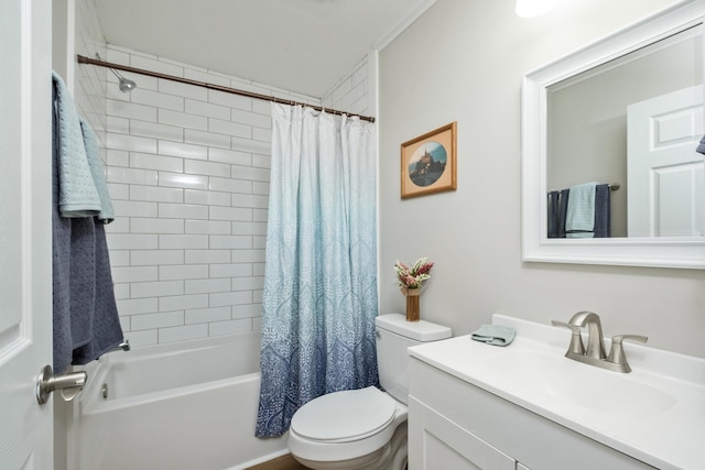 274 Dry Branch Rd, Churchville, VA 24421 - full bath with vanity, toilet, and shower / bathtub combination with curtain