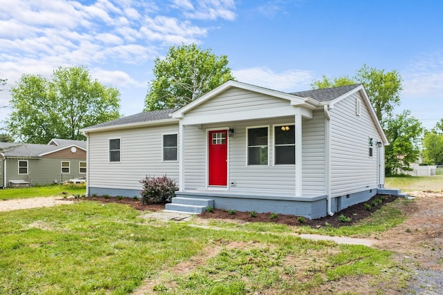 274 Dry Branch Rd, Churchville, VA 24421 - view of front of property with crawl space, a front yard, covered porch, and roof with shingles