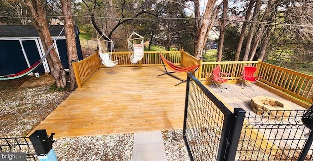 6603 Farmstead Ln, Fredericksburg, VA 22407 - deck featuring an outdoor fire pit