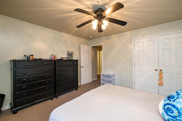 2754 Maple Ave, Buena Vista, VA 24416 - bedroom with carpet flooring, a closet, baseboards, and ceiling fan