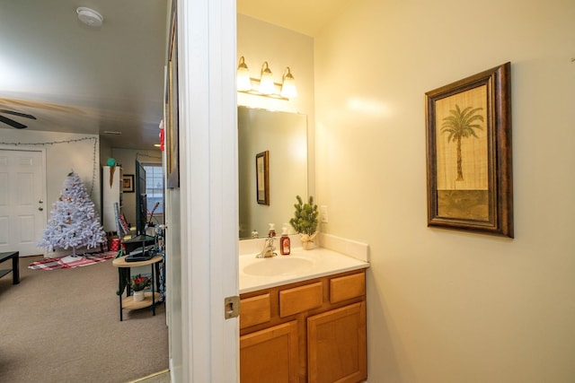 2754 Maple Ave, Buena Vista, VA 24416 - bathroom featuring vanity and ceiling fan