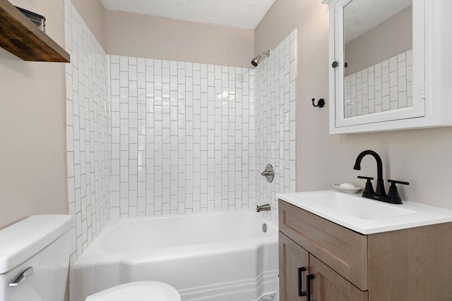 757 Entry School Rd, Waynesboro, VA 22980 - full bath featuring vanity, shower / tub combination, and a textured ceiling