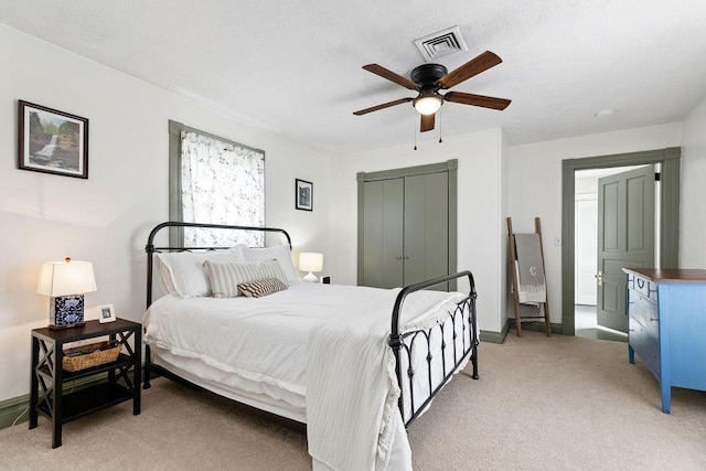 757 Entry School Rd, Waynesboro, VA 22980 - bedroom featuring light colored carpet and ceiling fan