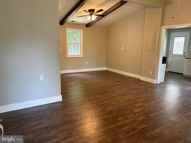 1346 Lakeshore Dr N, Louisa, VA 23093 - unfurnished room featuring a ceiling fan and dark wood finished floors