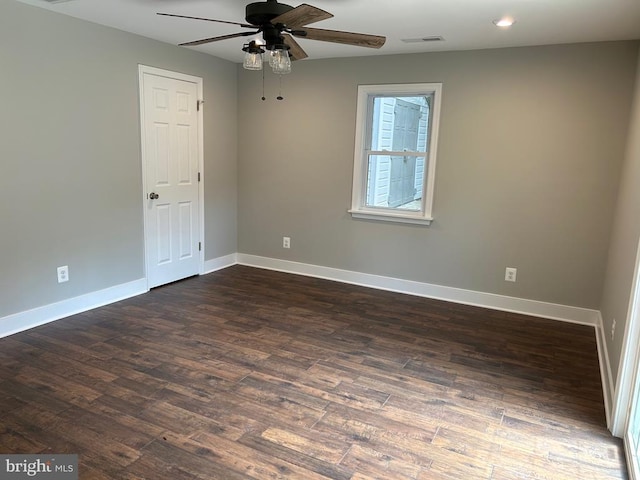 1346 Lakeshore Dr N, Louisa, VA 23093 - unfurnished room with a ceiling fan, dark wood finished floors, and recessed lighting