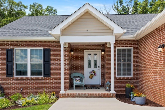 7 Oak View Dr, Staunton, VA 24401 - entrance to property featuring brick siding and a shingled roof
