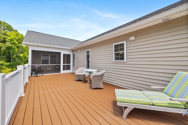 7 Oak View Dr, Staunton, VA 24401 - wooden terrace with a sunroom