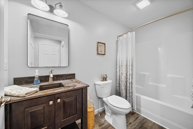 7 Oak View Dr, Staunton, VA 24401 - full bathroom featuring vanity, wood finished floors, and shower / bath combination with curtain