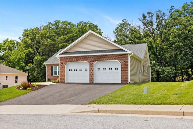 7 Oak View Dr, Staunton, VA 24401 - view of front of home featuring a garage, driveway, brick siding, and a front lawn