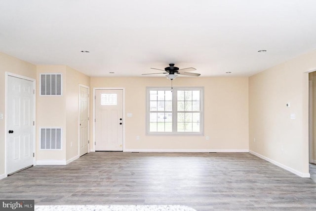 407 Leola Loop, Stanley, VA 22851 - entryway featuring wood finished floors, baseboards, and ceiling fan