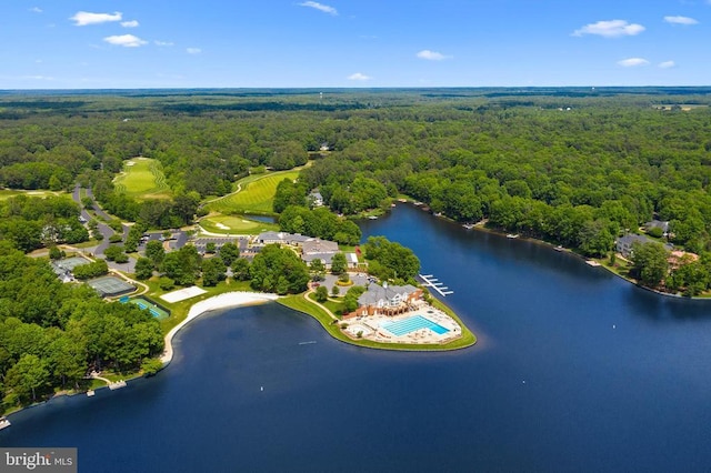 11208 Valor Bridge Dr, Spotsylvania, VA 22551 - drone / aerial view featuring a water view and a forest view