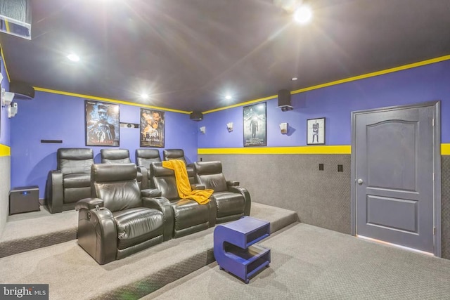 32314 Deep Meadow Ln, Locust Grove, VA 22508 - carpeted home theater featuring recessed lighting