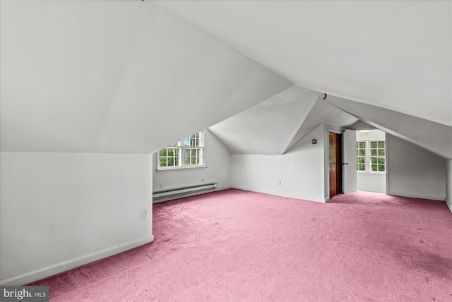 9309 Old Tpke, Culpeper, VA 22701 - additional living space with a baseboard heating unit, carpet floors, and lofted ceiling