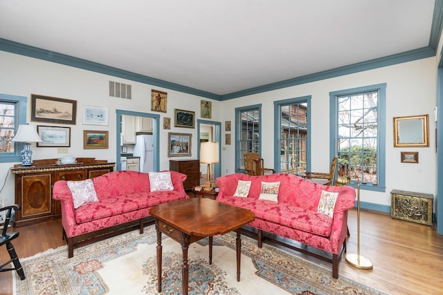 145 Fort Defiance Rd, Fort Defiance, VA 24437 - living area featuring light wood finished floors, ornamental molding, and baseboards