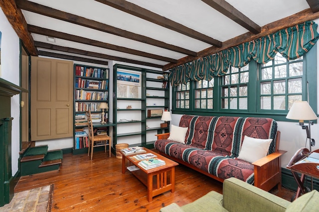 145 Fort Defiance Rd, Fort Defiance, VA 24437 - living area with beam ceiling, healthy amount of natural light, and wood-type flooring