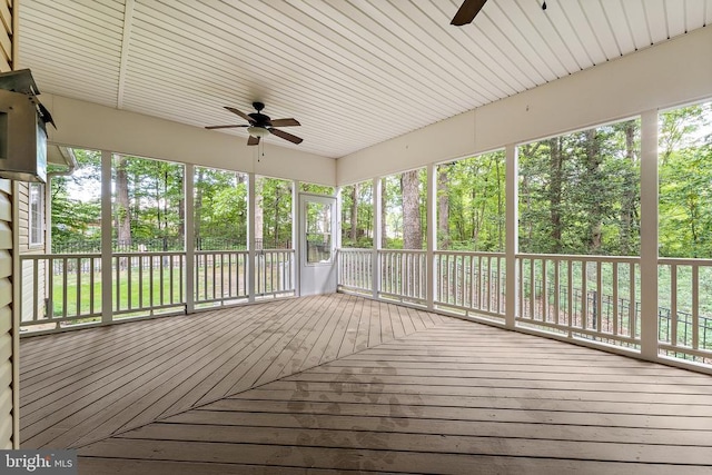 10614 Rhoads Dr, Fredericksburg, VA 22407 - unfurnished sunroom with a ceiling fan and plenty of natural light