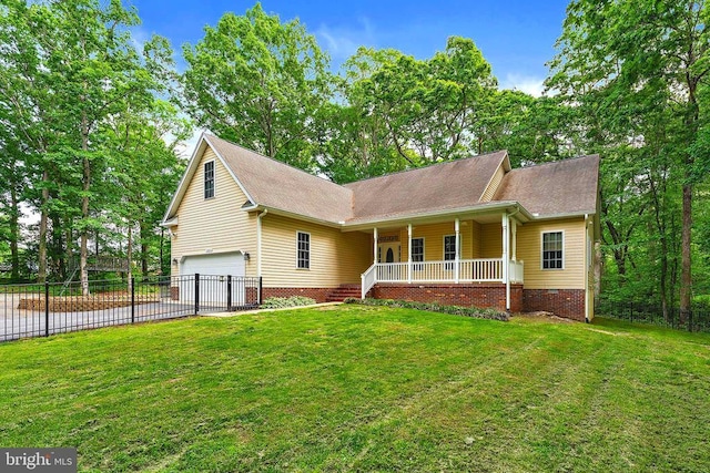 10614 Rhoads Dr, Fredericksburg, VA 22407 - view of front of property with covered porch, a garage, a shingled roof, and driveway