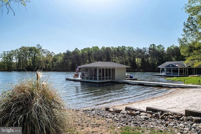 326 Anna Highview, Bumpass, VA 23024 - dock with a boat ramp, a water view, and a forest view