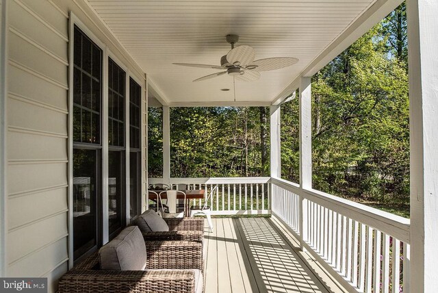 326 Anna Highview, Bumpass, VA 23024 - wooden terrace featuring a ceiling fan