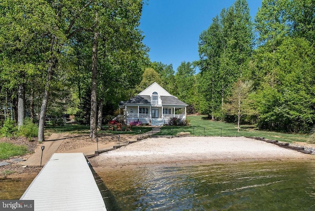 326 Anna Highview, Bumpass, VA 23024 - dock area featuring a wooded view